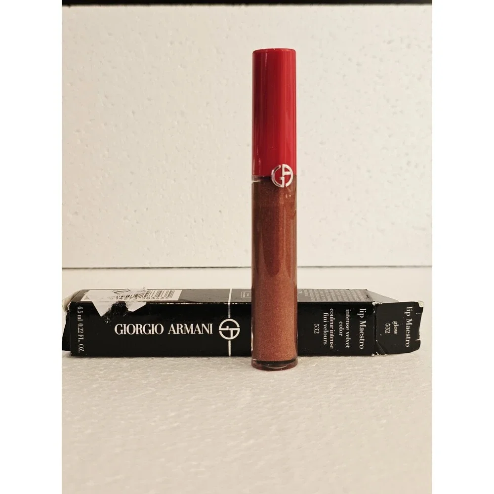 GIORGIO ARMANI LIP MAESTRO INTENSE VELVET COLOR LIPSTICK 532 GLOW 0.22 OZ BOXED